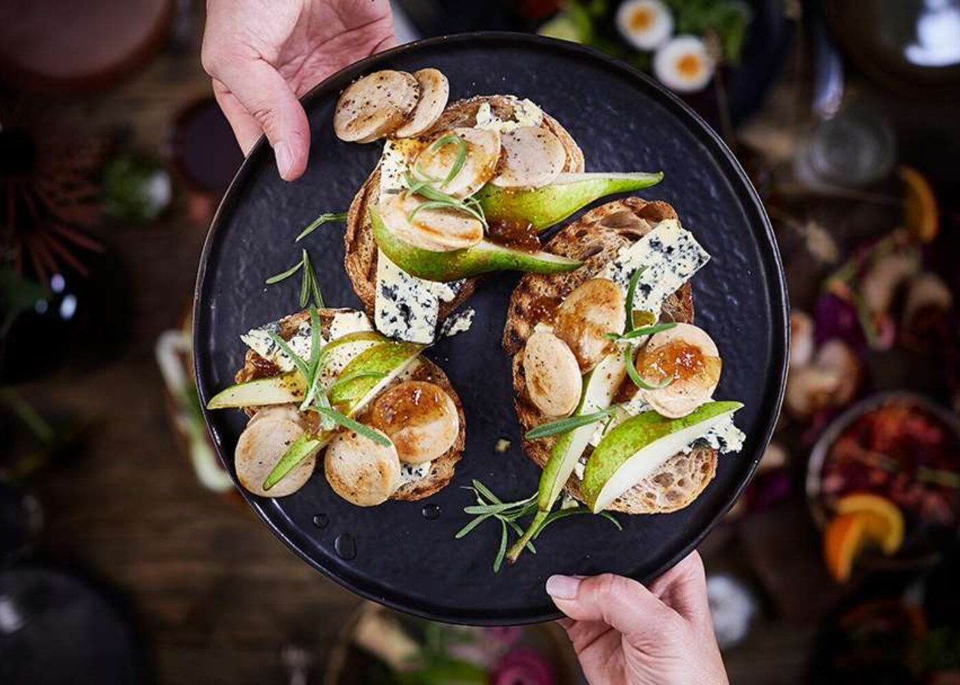 Julepoelse bruschetta