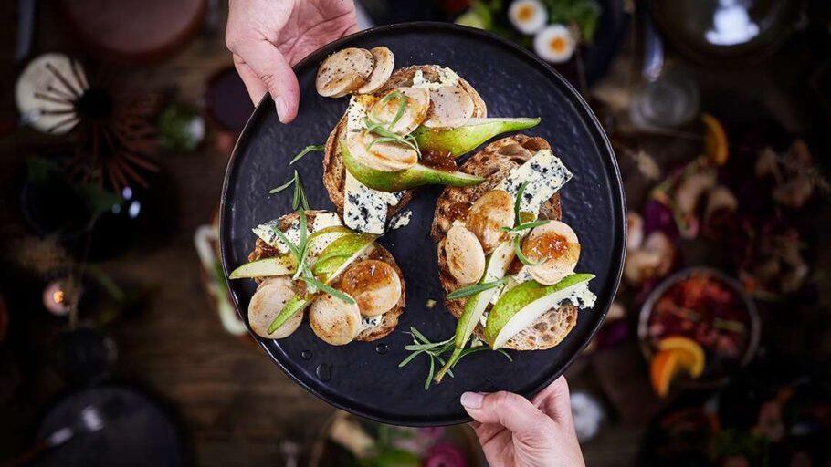 Julepoelse bruschetta